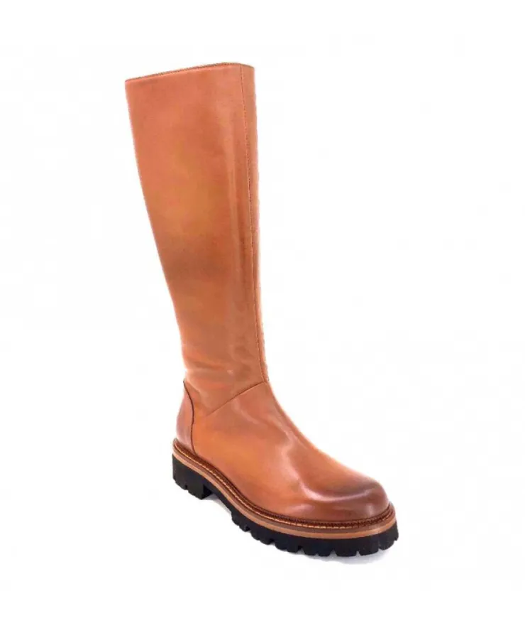 Ivoire0156 Ivoire 3283 Cuir Tabacco*Femme Bottes