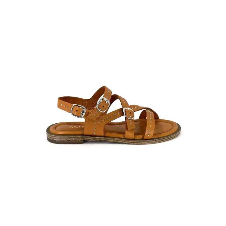 Ivoire0401a Ivoire 500.4301 Cuir Tan*Femme Sandales
