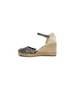 Ivoire0303 Ivoire 23288 Cuir Tresse Grafite*Femme Plateformes
