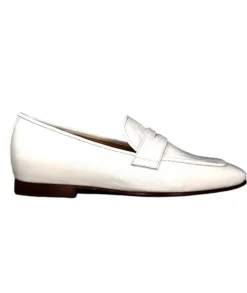 franco russo napoli fgr Ivoire 2103 Cuir Vernis Blanc*Femme Mocassins