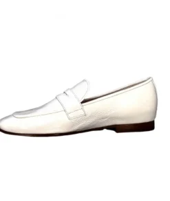 franco russo napoli fgr Ivoire 2103 Cuir Vernis Blanc*Femme Mocassins