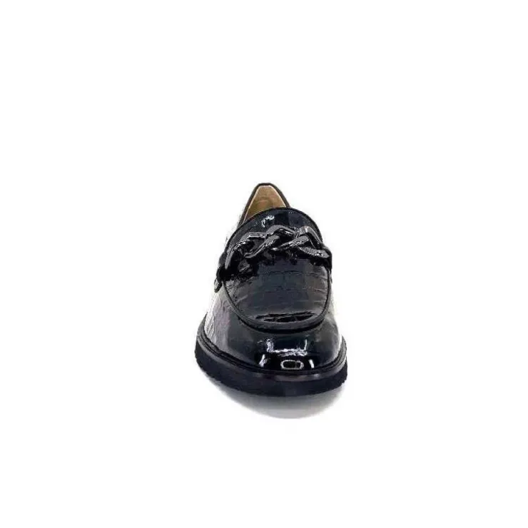 Ivoire0236a Ivoire 54595 Cuir Vernis Coco Noir*Femme Mocassins