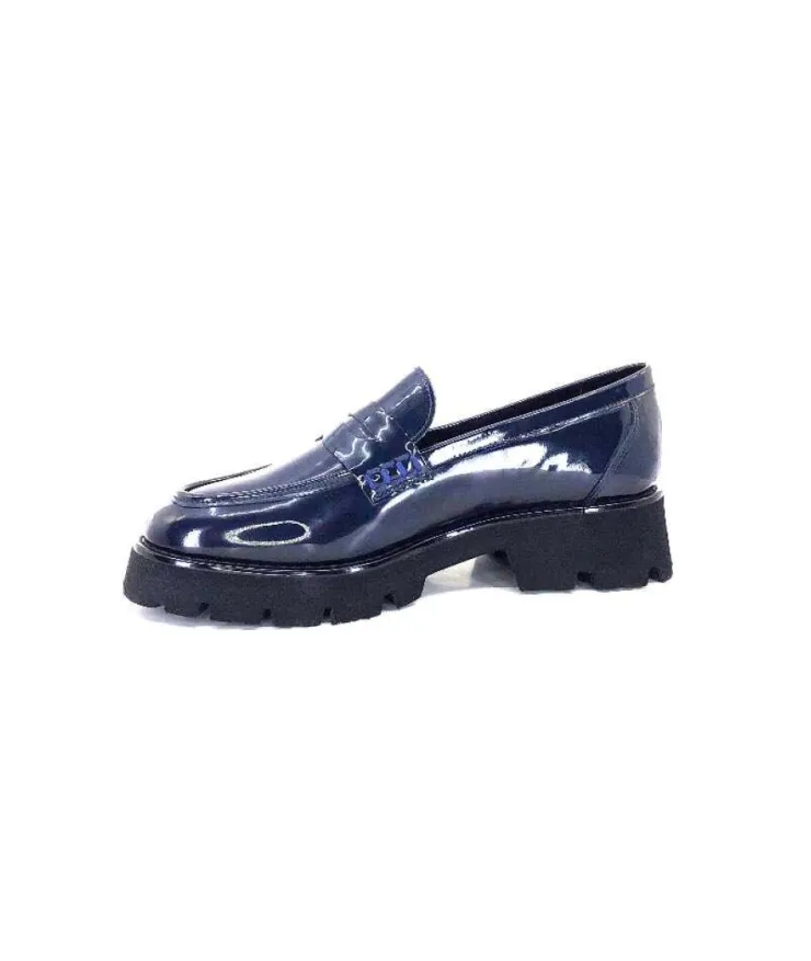 Ivoire-354 Ivoire 108606 Cuir Vernis Marine*Femme Mocassins