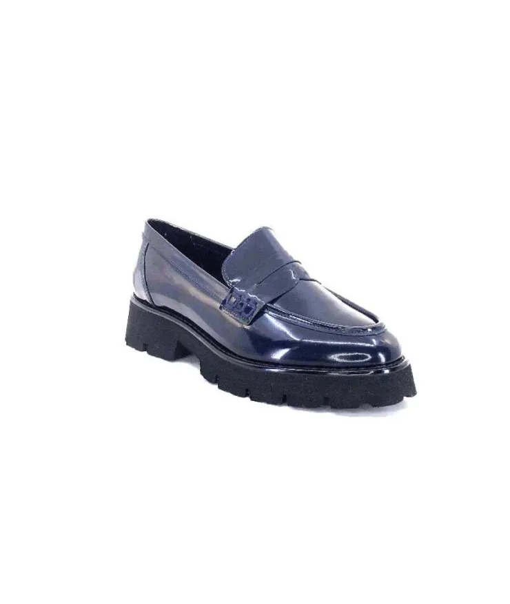 Ivoire-354 Ivoire 108606 Cuir Vernis Marine*Femme Mocassins