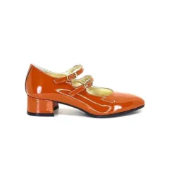 Ivoire0330 Ivoire 914 Cuir Vernis Marrone Orange*Femme Ballerines