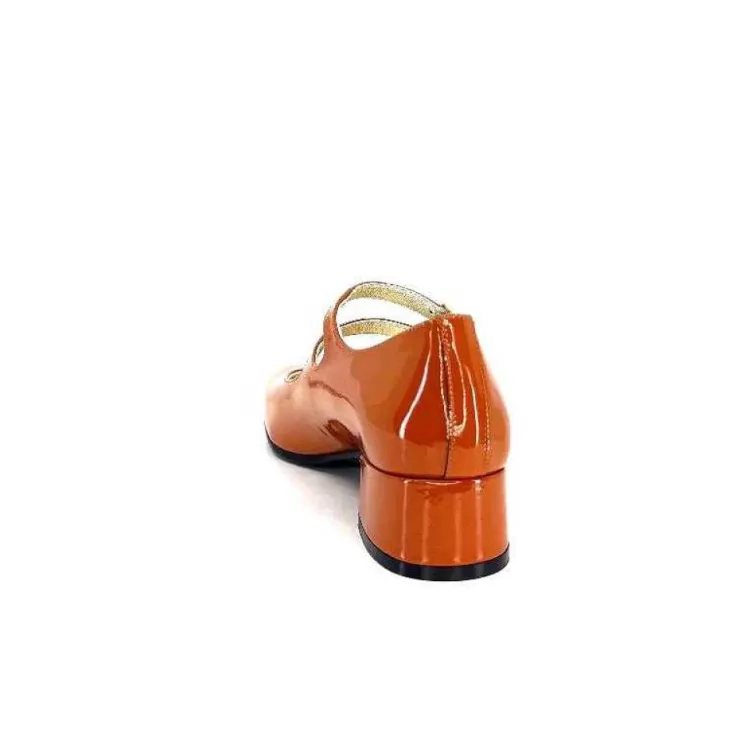 Ivoire0330 Ivoire 914 Cuir Vernis Marrone Orange*Femme Ballerines