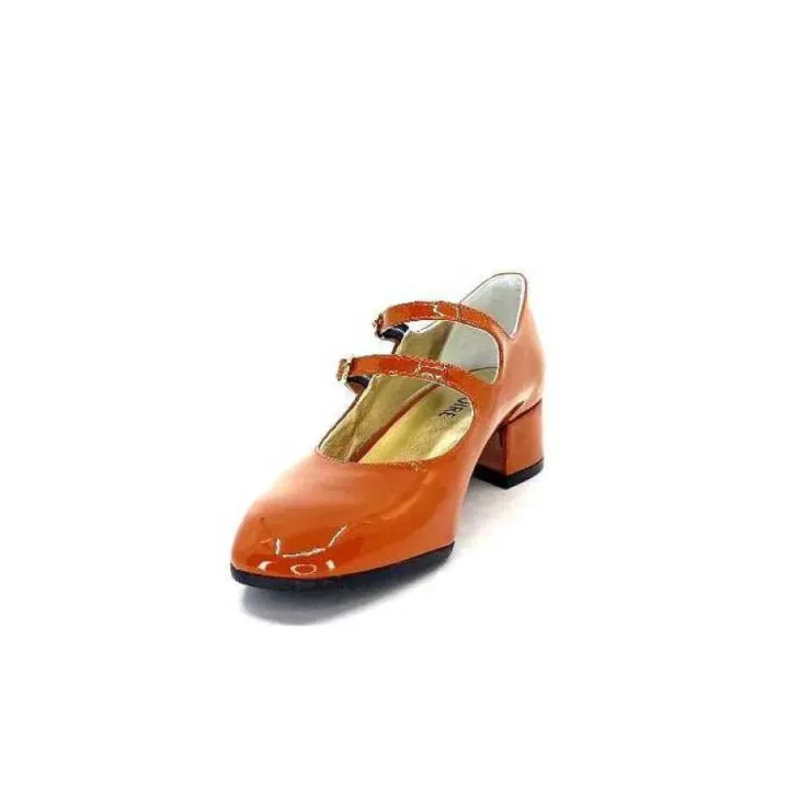 Ivoire0330 Ivoire 914 Cuir Vernis Marrone Orange*Femme Ballerines