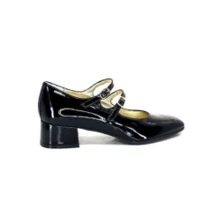 Ivoire0330 Ivoire 914 Cuir Vernis Noir*Femme Ballerines