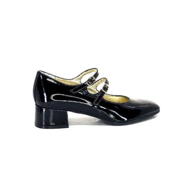 Ivoire0330 Ivoire 914 Cuir Vernis Noir*Femme Ballerines