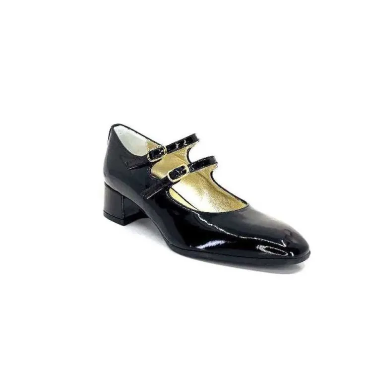 Ivoire0330 Ivoire 914 Cuir Vernis Noir*Femme Ballerines