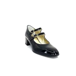 Ivoire0330 Ivoire 914 Cuir Vernis Noir*Femme Ballerines