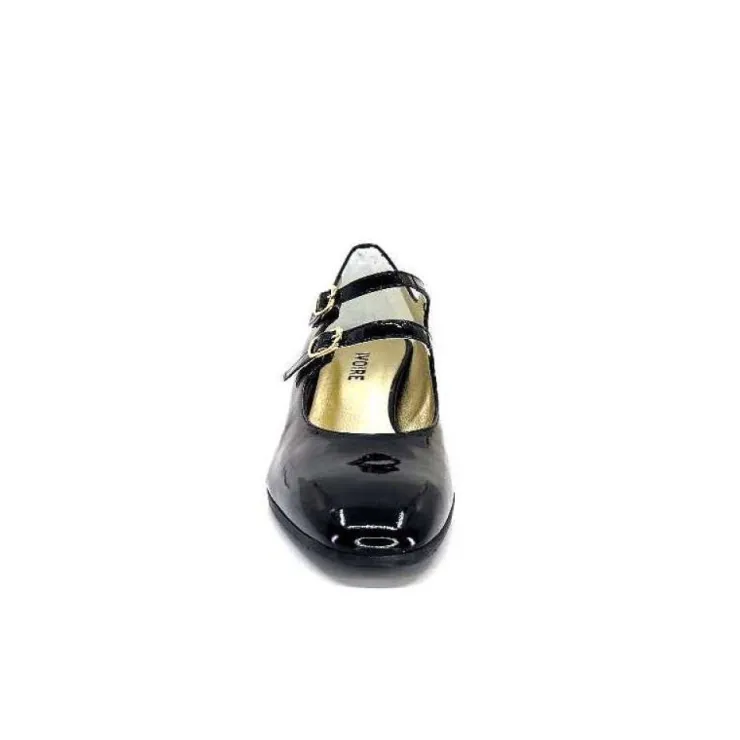 Ivoire0330 Ivoire 914 Cuir Vernis Noir*Femme Ballerines