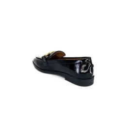 Ivoire0317a Ivoire 2200127-1301 Cuir Vernis Noir*Femme Mocassins