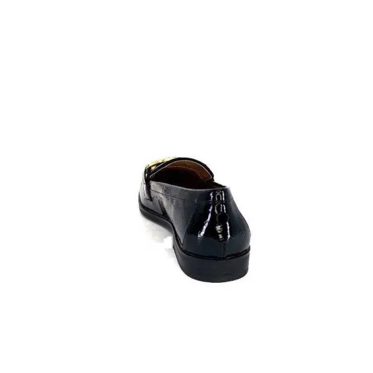 Ivoire0317a Ivoire 2200127-1301 Cuir Vernis Noir*Femme Mocassins