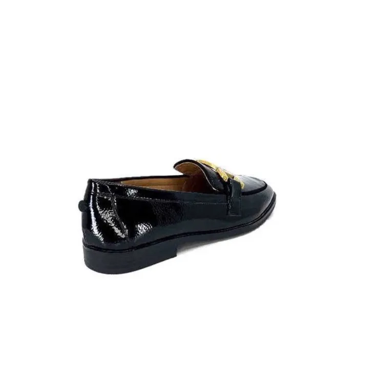 Ivoire0317a Ivoire 2200127-1301 Cuir Vernis Noir*Femme Mocassins