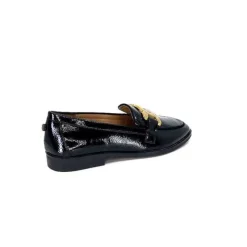 Ivoire0317a Ivoire 2200127-1301 Cuir Vernis Noir*Femme Mocassins