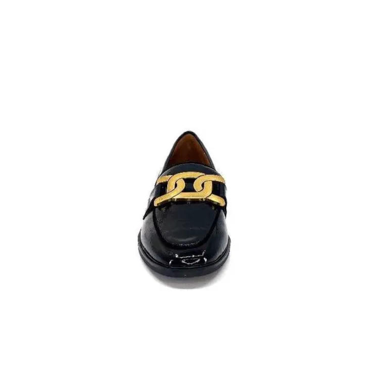 Ivoire0317a Ivoire 2200127-1301 Cuir Vernis Noir*Femme Mocassins