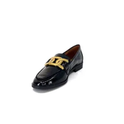 Ivoire0317a Ivoire 2200127-1301 Cuir Vernis Noir*Femme Mocassins