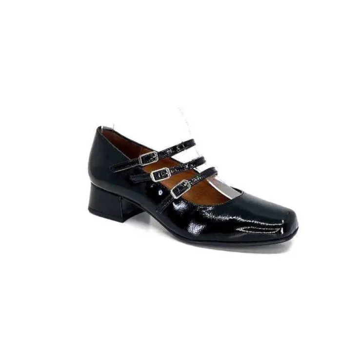 Ivoire0036a Ivoire 710 Cuir Vernis Noir*Femme Ballerines