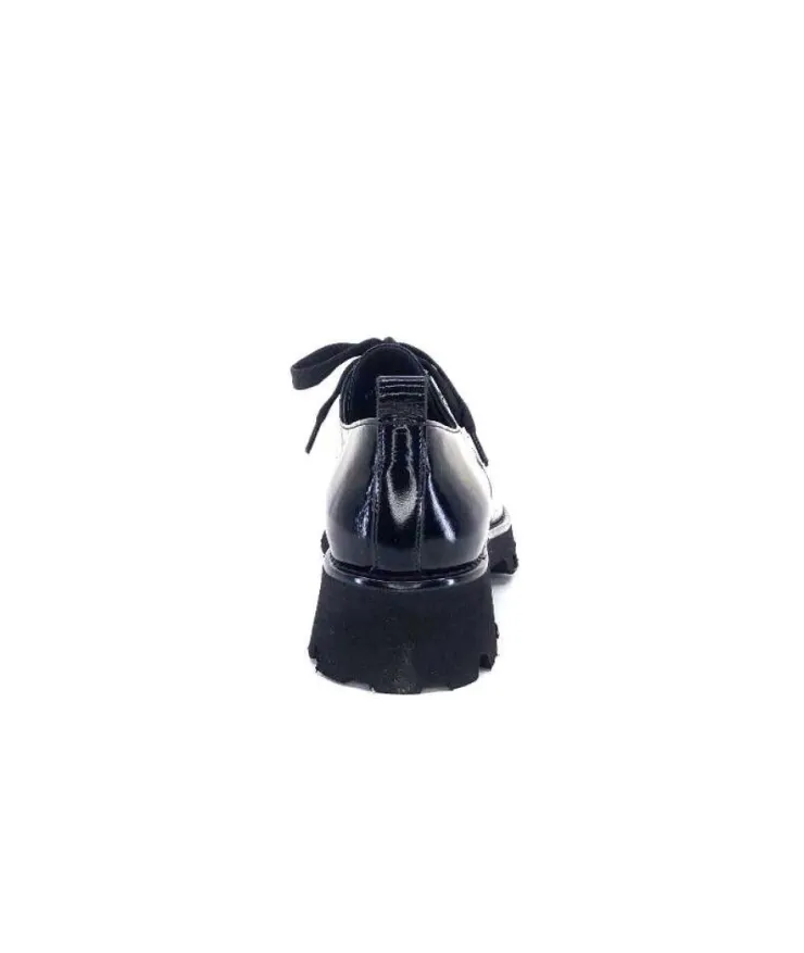 Ivoire-354 Ivoire 108601 Cuir Vernis Noir*Femme Lacets