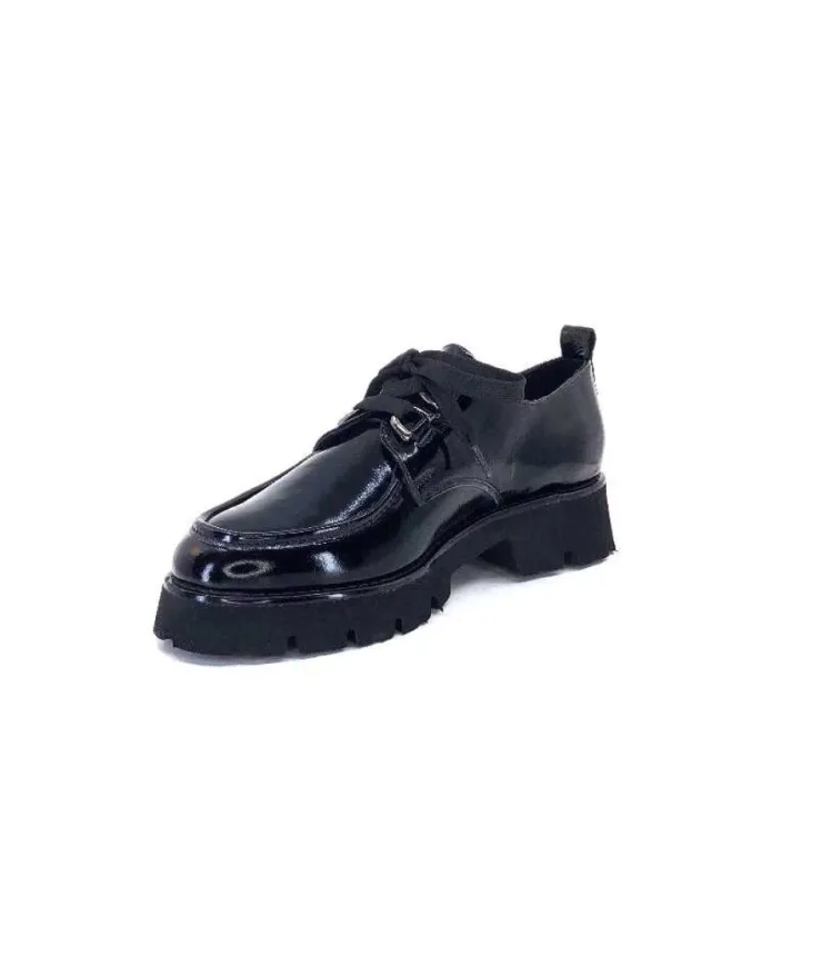 Ivoire-354 Ivoire 108601 Cuir Vernis Noir*Femme Lacets