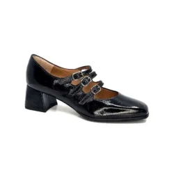 plumers Ivoire 4145 Cuir Vernis Noir*Femme Ballerines