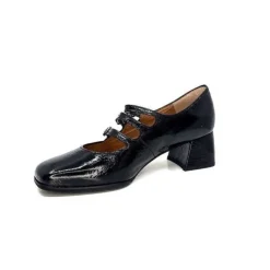 plumers Ivoire 4145 Cuir Vernis Noir*Femme Ballerines
