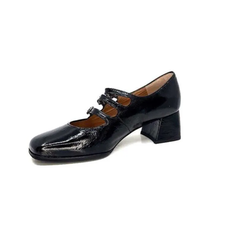 plumers Ivoire 4145 Cuir Vernis Noir*Femme Ballerines