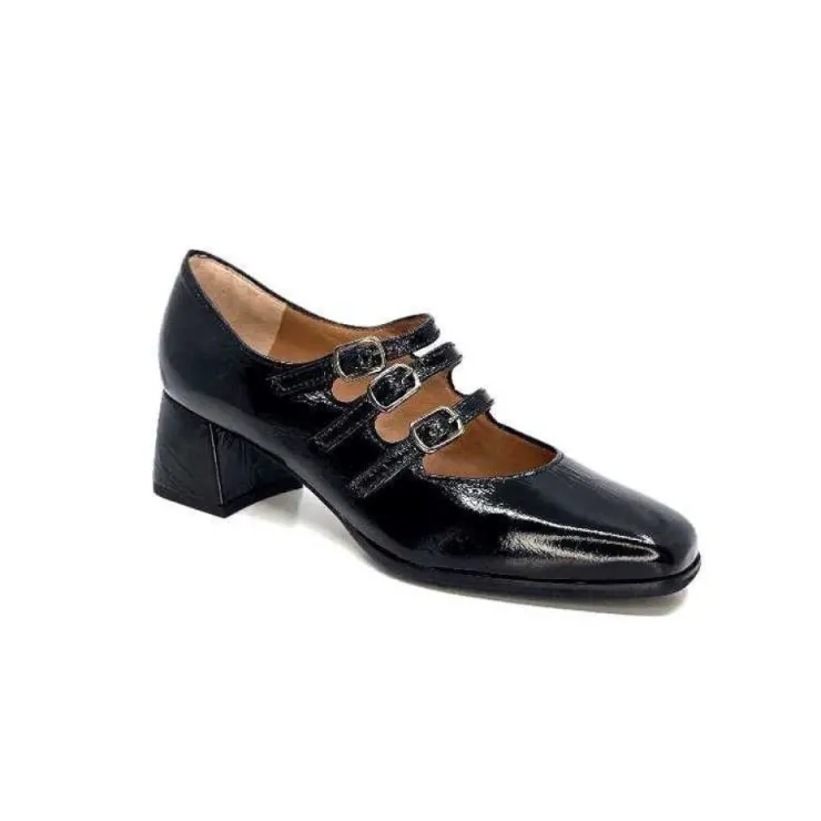 plumers Ivoire 4145 Cuir Vernis Noir*Femme Ballerines