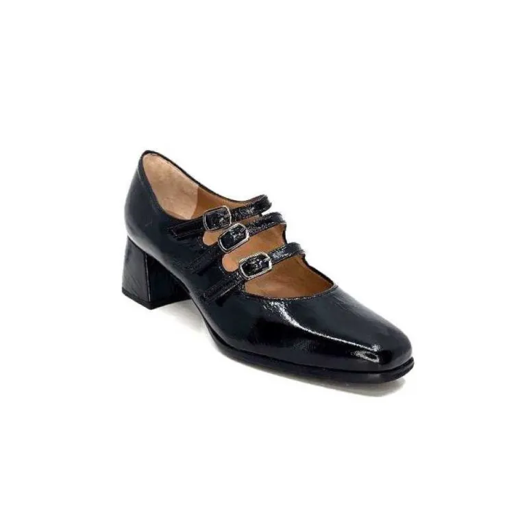 plumers Ivoire 4145 Cuir Vernis Noir*Femme Ballerines
