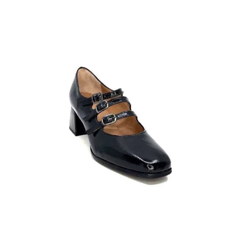 plumers Ivoire 4145 Cuir Vernis Noir*Femme Ballerines
