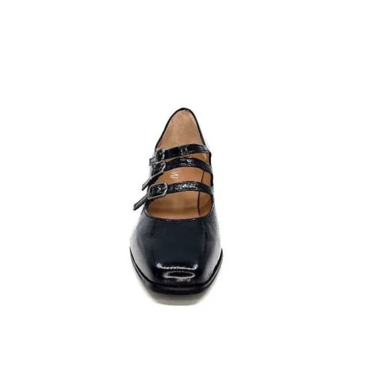 plumers Ivoire 4145 Cuir Vernis Noir*Femme Ballerines