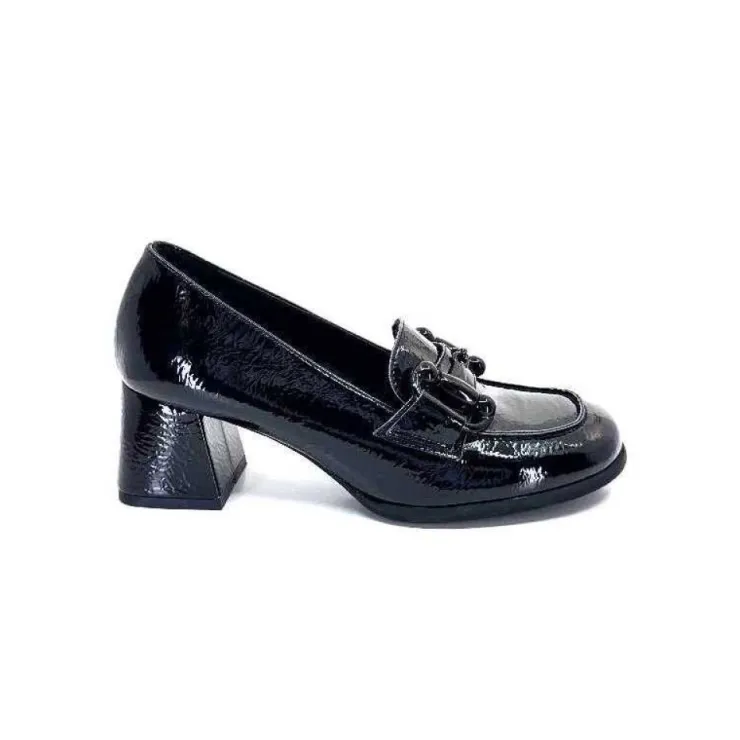 Ivoire0130a Ivoire 204823 Cuir Vernis Noir*Femme Mocassins