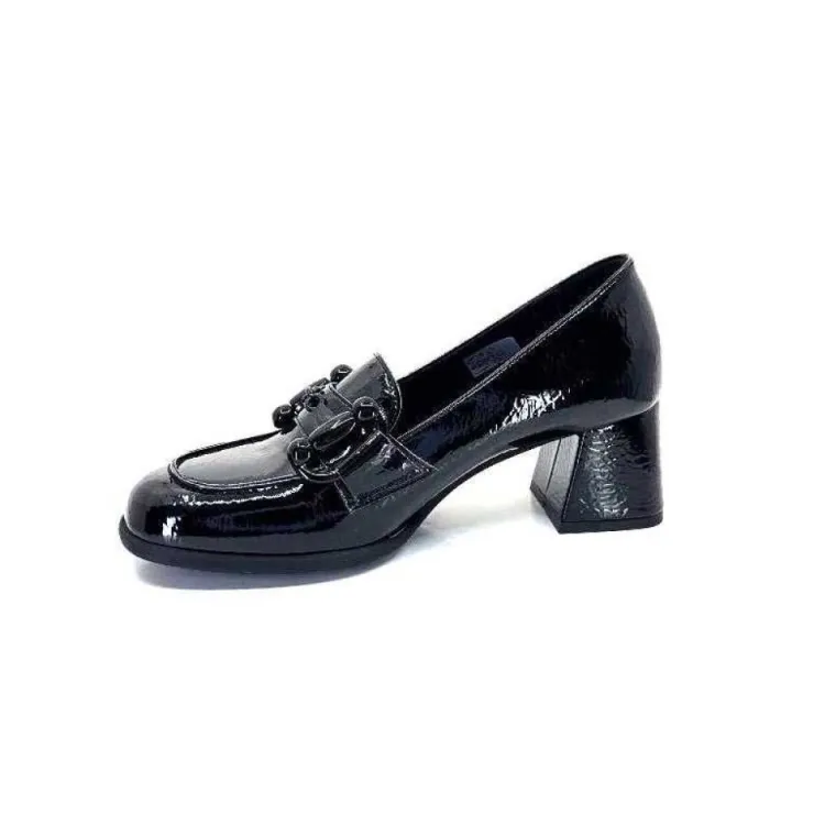 Ivoire0130a Ivoire 204823 Cuir Vernis Noir*Femme Mocassins