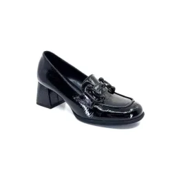 Ivoire0130a Ivoire 204823 Cuir Vernis Noir*Femme Mocassins