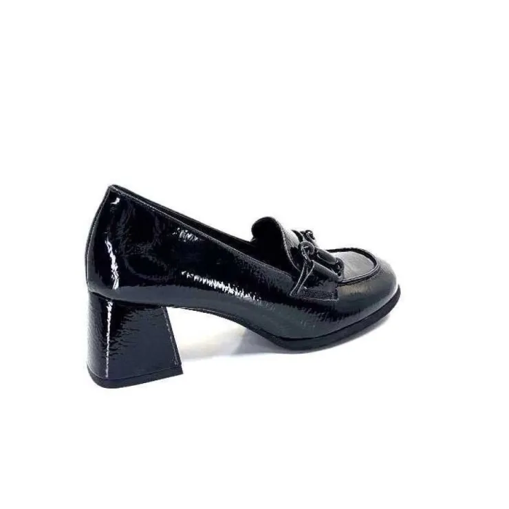 Ivoire0130a Ivoire 204823 Cuir Vernis Noir*Femme Mocassins