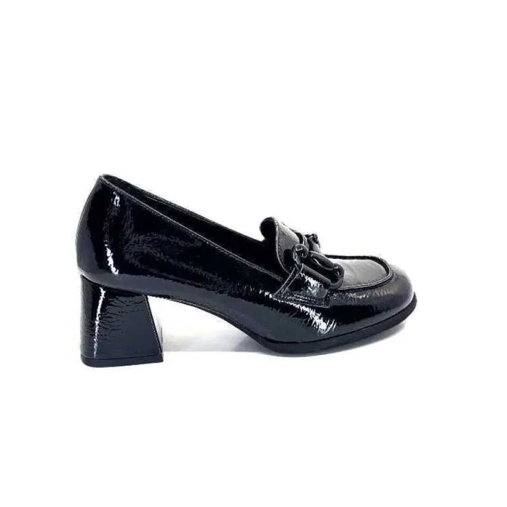 Ivoire0130a Ivoire 204823 Cuir Vernis Noir*Femme Mocassins