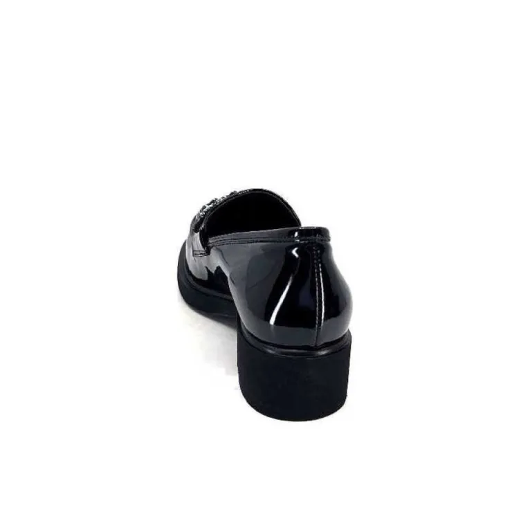 Ivoire0130a Ivoire 844926 Cuir Vernis Noir*Femme Mocassins