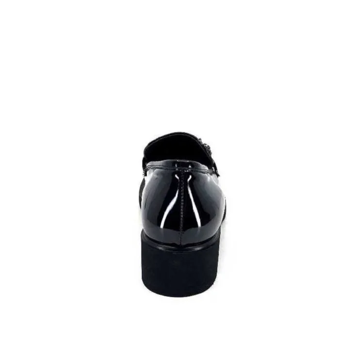 Ivoire0130a Ivoire 844926 Cuir Vernis Noir*Femme Mocassins