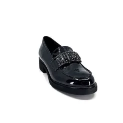 Ivoire0130a Ivoire 844926 Cuir Vernis Noir*Femme Mocassins