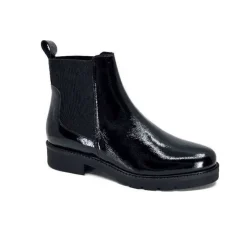 We Do Ivoire 99504 Cuir Vernis Noir*Femme Bottines