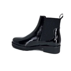 We Do Ivoire 99504 Cuir Vernis Noir*Femme Bottines