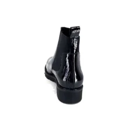 We Do Ivoire 99504 Cuir Vernis Noir*Femme Bottines