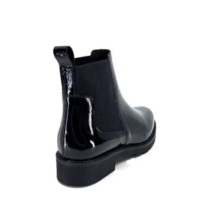 We Do Ivoire 99504 Cuir Vernis Noir*Femme Bottines