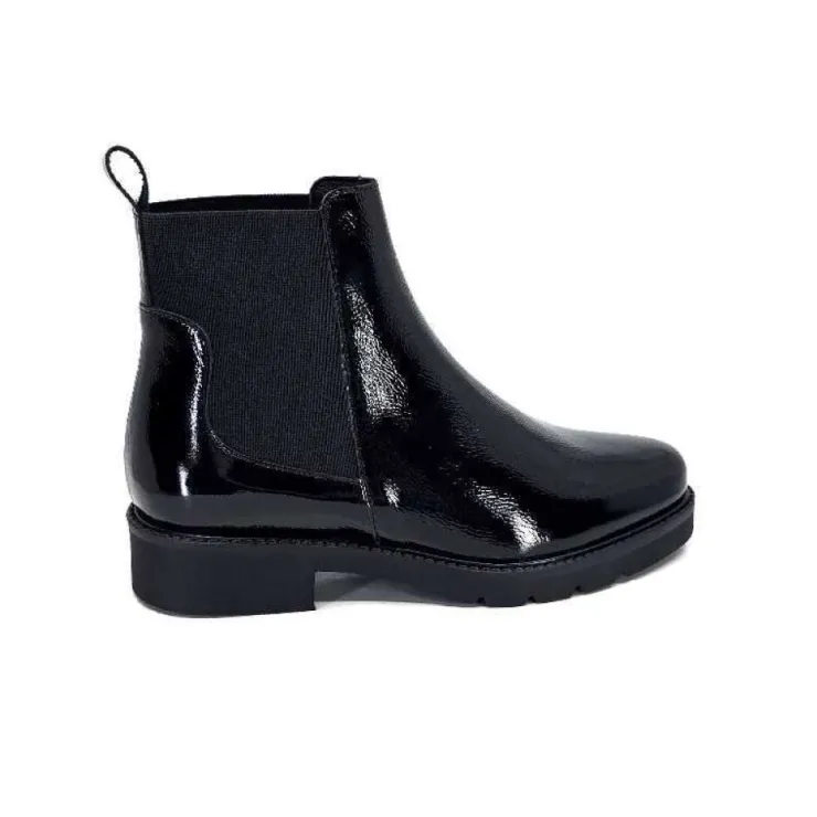 We Do Ivoire 99504 Cuir Vernis Noir*Femme Bottines