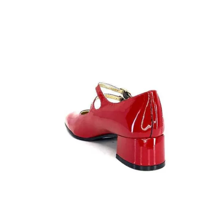 Ivoire0330 Ivoire 914 Cuir Vernis Rouge*Femme Ballerines