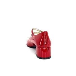 Ivoire0330 Ivoire 914 Cuir Vernis Rouge*Femme Ballerines
