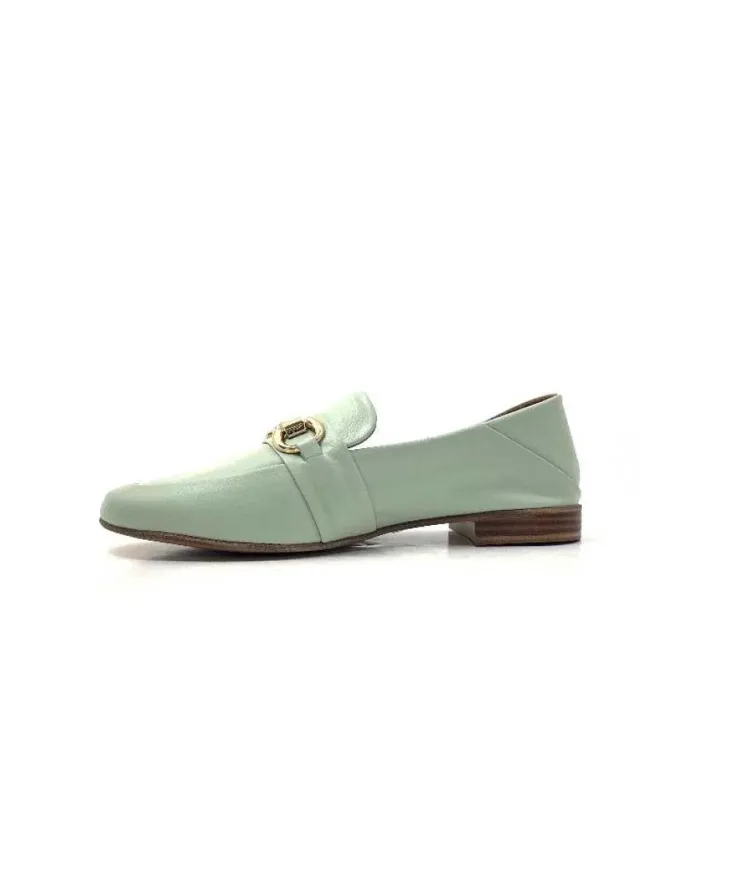 355-ivoire Ivoire 35.48.709 Cuir Vert*Femme Mocassins