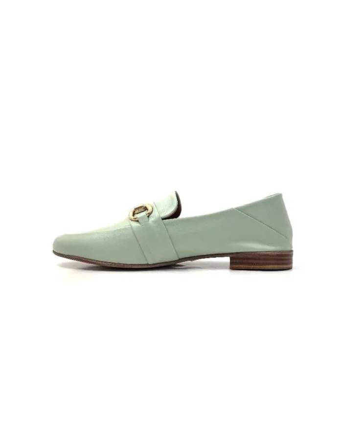 355-ivoire Ivoire 35.48.709 Cuir Vert*Femme Mocassins
