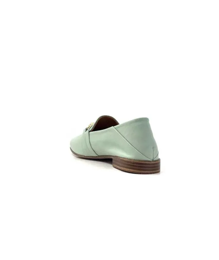 355-ivoire Ivoire 35.48.709 Cuir Vert*Femme Mocassins